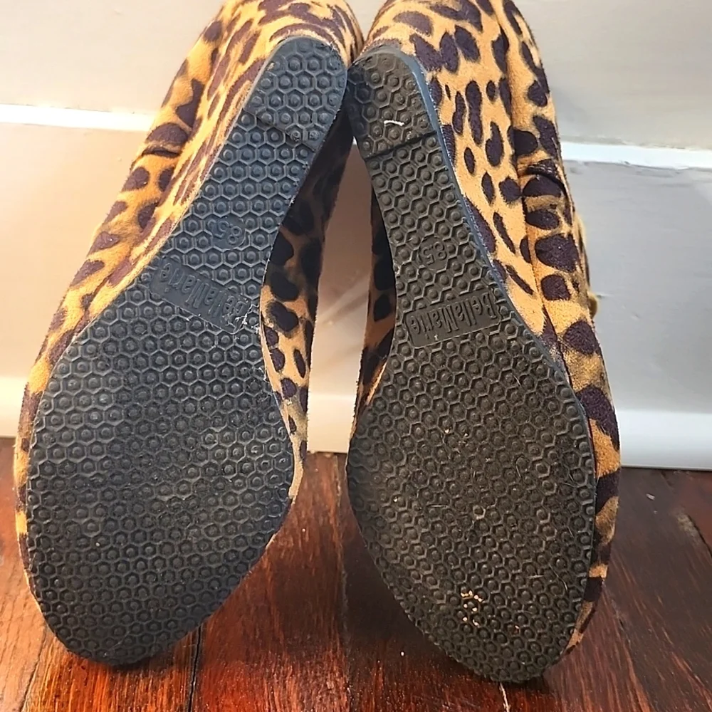 EUC Bella Marie Leopard Print Lace Up Booties